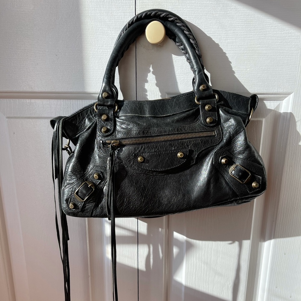 Authentic Balenciaga black leather First